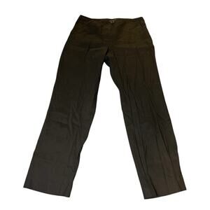 Theory Pants Women 6 Black Heather Linen Blend Teriana Straight Leg‎ Pull On
